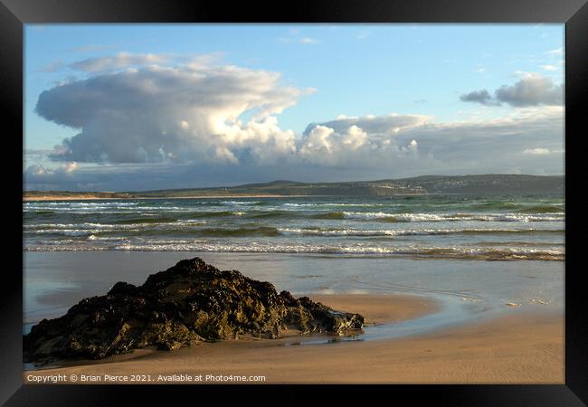 Looking across St Ives Bay Framed Print by Brian Pierce