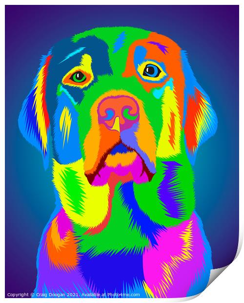 Labrador Vector Art  Print by Craig Doogan