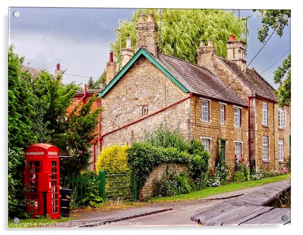 Great Oakley Village Northamptonshire Acrylic by Martyn Arnold
