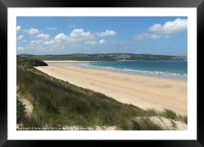 Hayle Beach with Carbis Bay in the Distance Framed Mounted Print by Brian Pierce