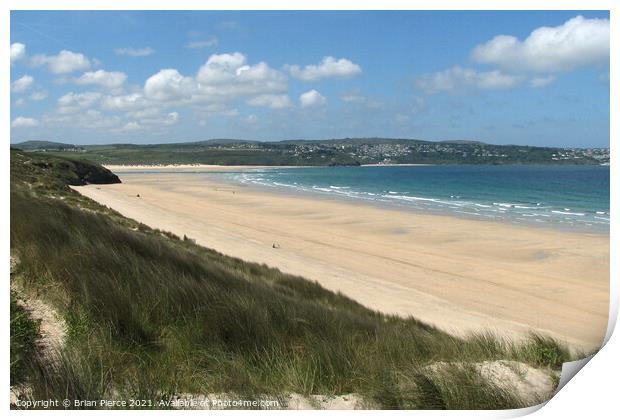 Hayle Beach with Carbis Bay in the Distance Print by Brian Pierce