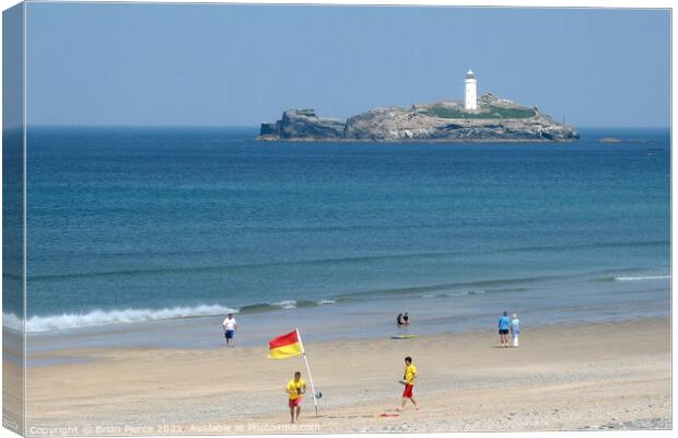 Godrevy Lighthouse, Gwithian, Hayle, Cornwall Canvas Print by Brian Pierce