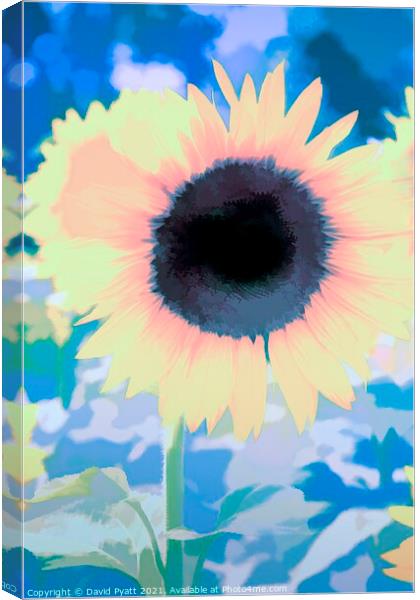 Sunflower From The Blue Art Canvas Print by David Pyatt