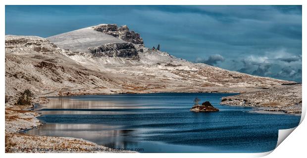 The Storr and loch Fada on Sunday 24th of January 2021. Print by Richard Smith