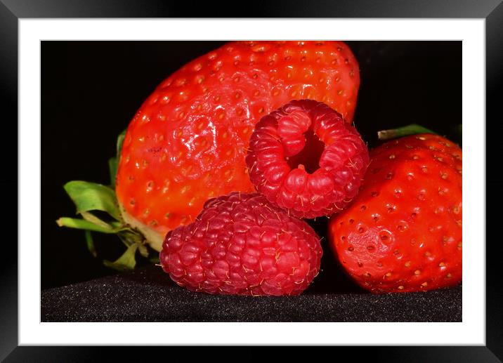 Raspberries and Strawberries Framed Mounted Print by Reidy's Photos