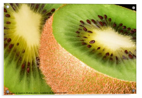 A close up of kiwi fruit Acrylic by Reidy's Photos