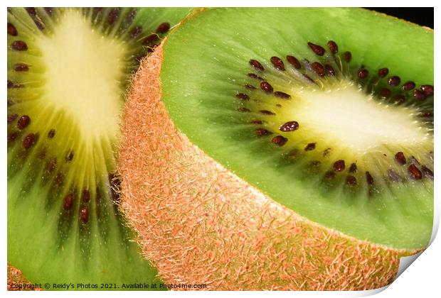 A close up of kiwi fruit Print by Reidy's Photos