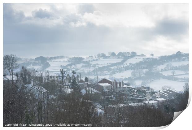 First Snow of the new year arrives in Risca. Print by Ian Whitcombe