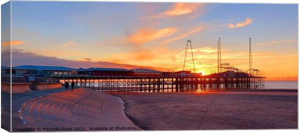 South Pier, Blackpool sunset Canvas Print by Michele Davis