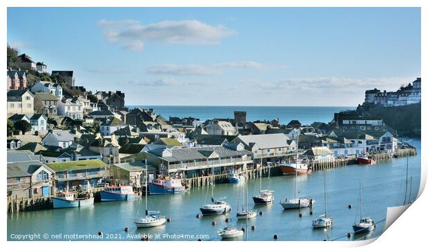 East Looe & The Fish Market. Print by Neil Mottershead