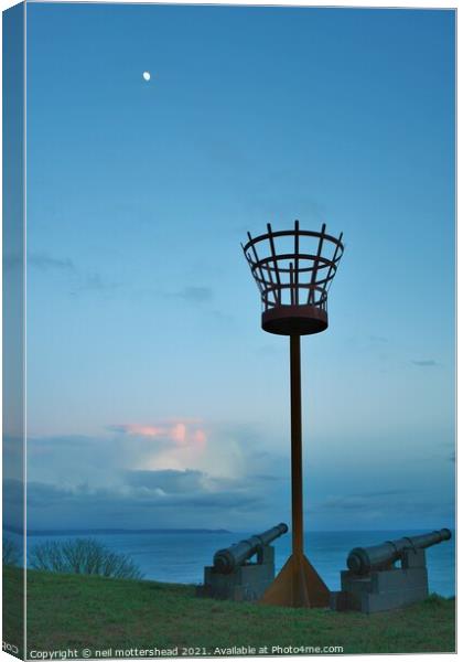 Keeping Watch Over Looe Bay. Canvas Print by Neil Mottershead