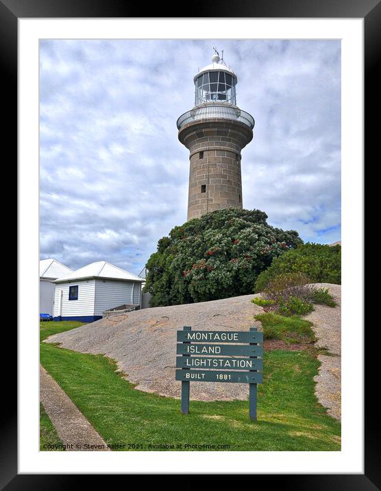 Montague Island Lighthouse - Australia Framed Mounted Print by Steven Ralser