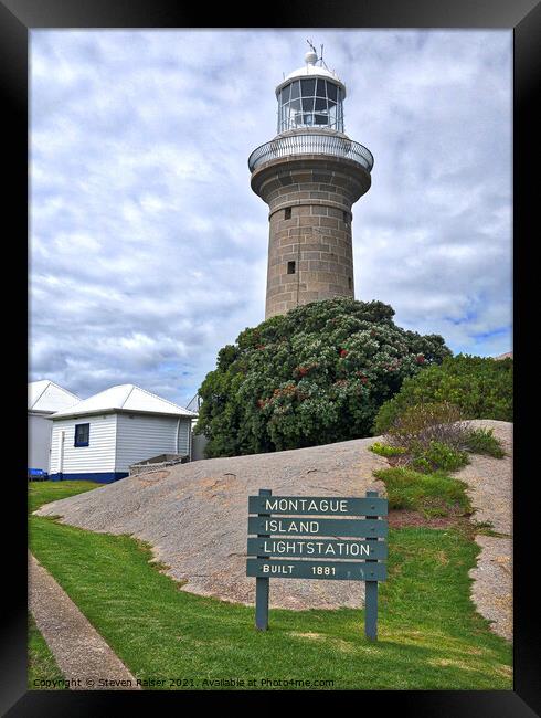 Montague Island Lighthouse - Australia Framed Print by Steven Ralser