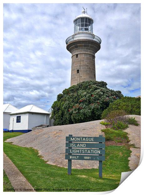 Montague Island Lighthouse - Australia Print by Steven Ralser