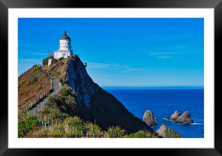 Nugget Point Lighthouse 4 - Catlins - New Zealand Framed Mounted Print by Steven Ralser