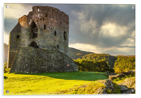 Dolbadarn Castle Llanberis at dawn  Acrylic by Phil Longfoot