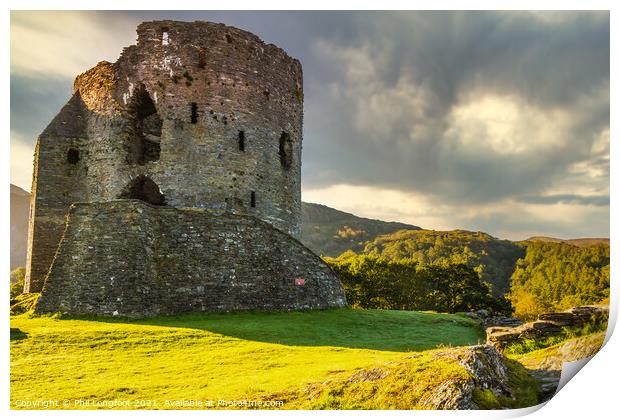Dolbadarn Castle Llanberis at dawn  Print by Phil Longfoot