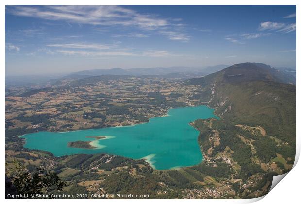 Lac d'Aiguebelette, France Print by Simon Armstrong