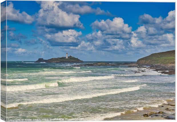 Godrevy Lighthouse from Hayle beach Canvas Print by Kevin Smith