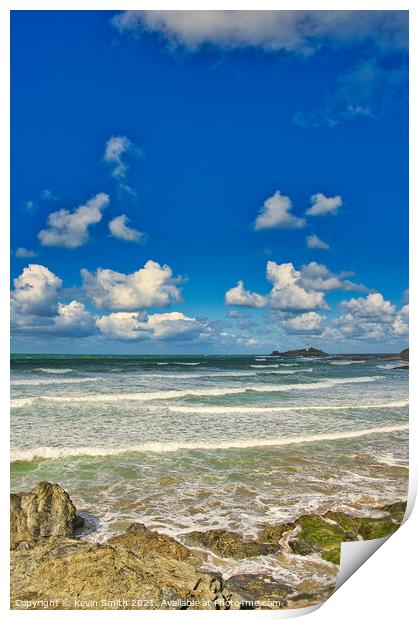 Godrevy Lighthouse Print by Kevin Smith