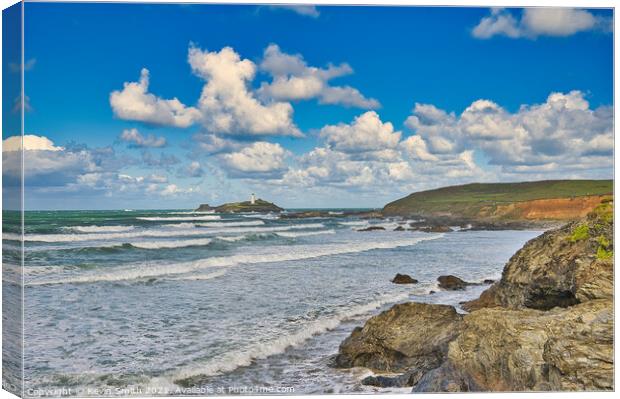 Godrevy Lighthouse from Hayle Beach Canvas Print by Kevin Smith