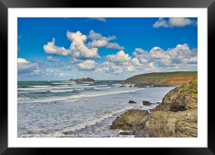Godrevy Lighthouse from Hayle Beach Framed Mounted Print by Kevin Smith