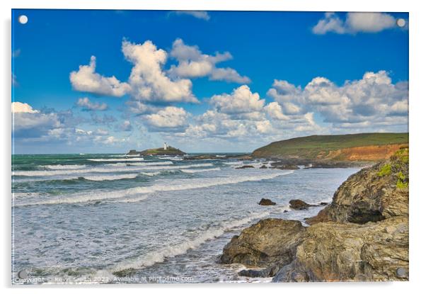 Godrevy Lighthouse from Hayle Beach Acrylic by Kevin Smith
