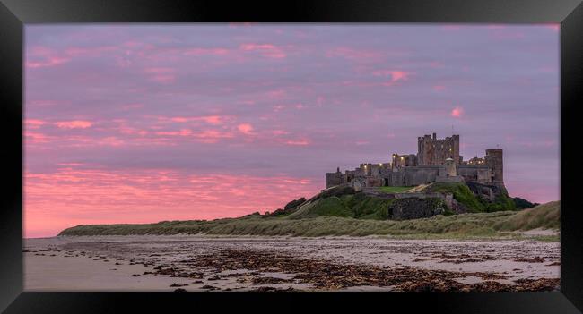 Bamburgh Castle Sunrise Framed Print by David Semmens