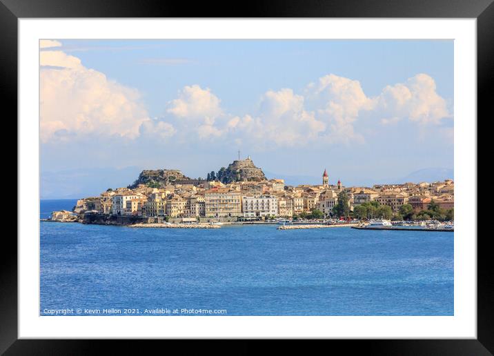 View of Corfu Town  Framed Mounted Print by Kevin Hellon