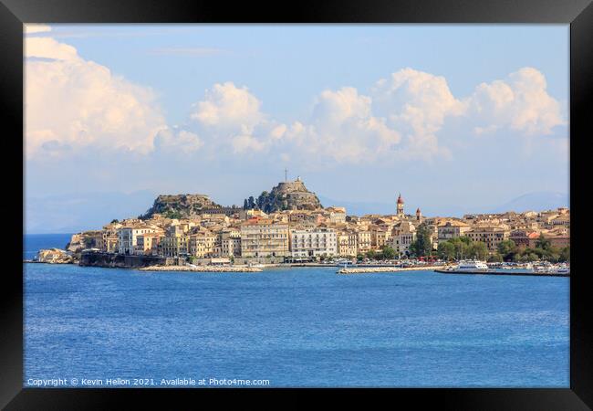 View of Corfu Town  Framed Print by Kevin Hellon