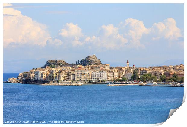 View of Corfu Town  Print by Kevin Hellon