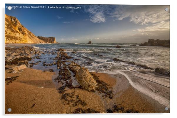 Man O' War Bay, Jurassic Coast Acrylic by Derek Daniel