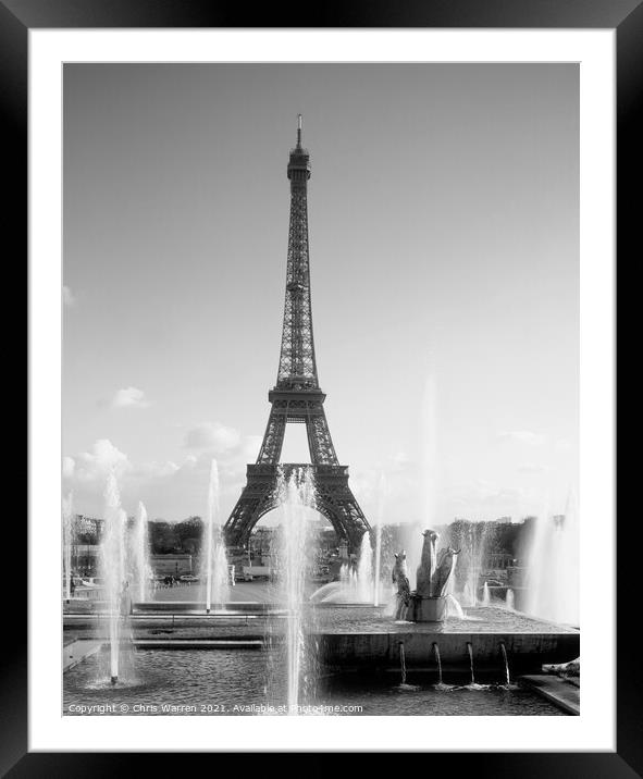 Eiffel Tower Paris France Framed Mounted Print by Chris Warren