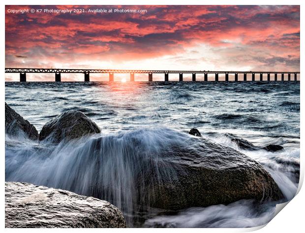 The Oresund Bridge Print by K7 Photography