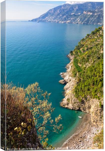 Little beach - Amalfi Coast Canvas Print by Laszlo Konya