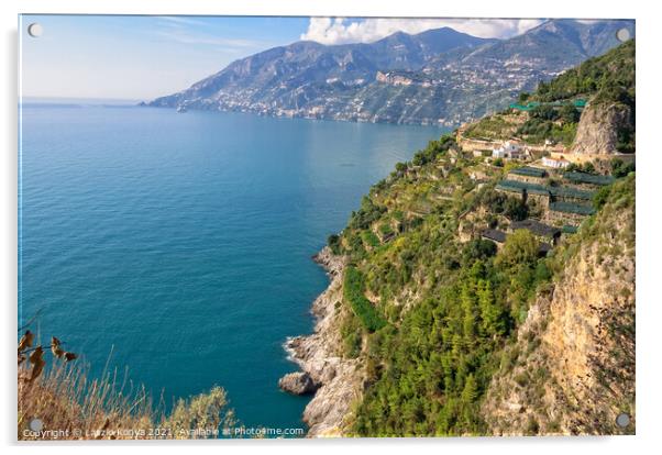 Mar Tirreno - Amalfi Coast Acrylic by Laszlo Konya