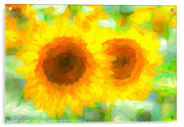 Sunflower Dreams Art  Acrylic by David Pyatt