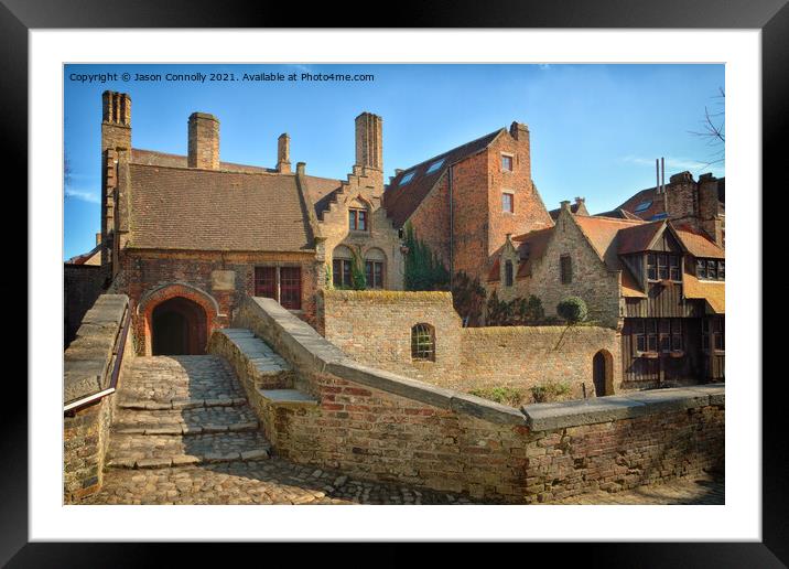 Buildings Of Bruges. Framed Mounted Print by Jason Connolly