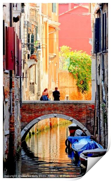 Stop and Enjoy the Romance of Venice Print by Charles Kelly