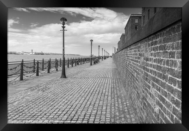 Old quayside walk Liverpool  Framed Print by Phil Longfoot