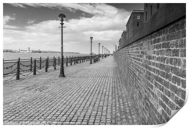 Old quayside walk Liverpool  Print by Phil Longfoot