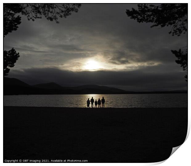 Loch Morlich Cairngorms People Scotland Print by OBT imaging