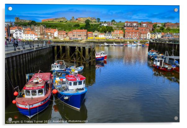 Whitby Harbour Acrylic by Tracey Turner