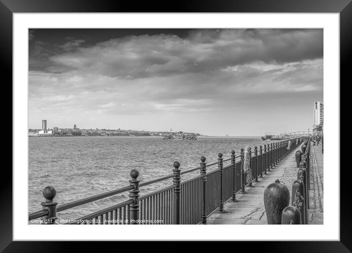 River Mersey from an old quayside Framed Mounted Print by Phil Longfoot