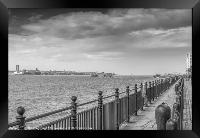 River Mersey from an old quayside Framed Print by Phil Longfoot