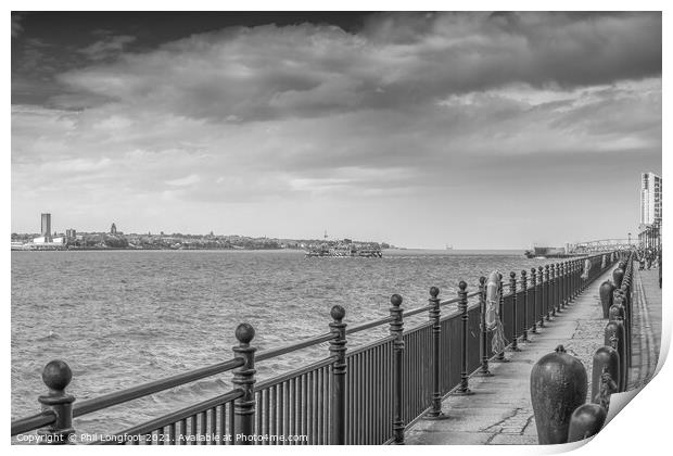 River Mersey from an old quayside Print by Phil Longfoot