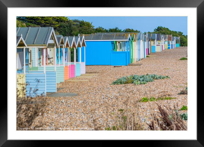 Beach Huts in Rustington Framed Mounted Print by Geoff Smith
