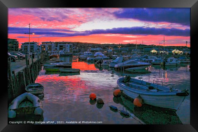 West Bay Harbour Sunset Framed Print by Philip Hodges aFIAP ,