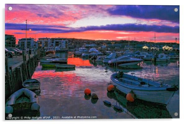 West Bay Harbour Sunset Acrylic by Philip Hodges aFIAP ,