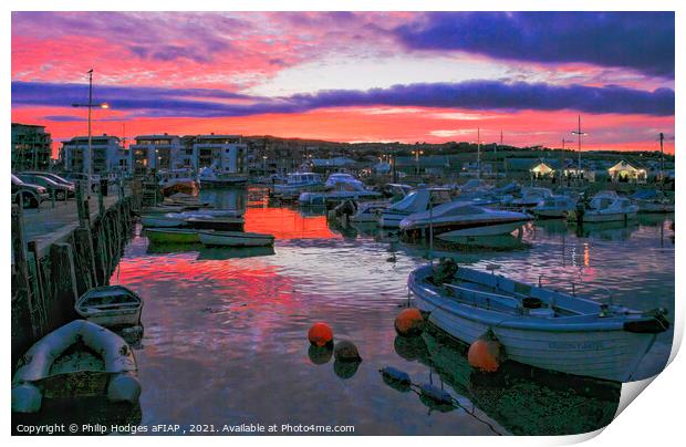West Bay Harbour Sunset Print by Philip Hodges aFIAP ,